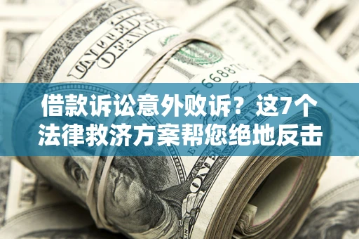 武汉借款诉讼意外败诉？这7个法律救济方案帮您绝地反击！